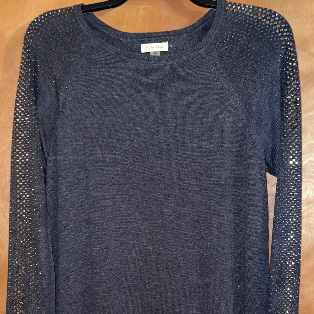 Calvin Klein Studded sleeve sweater dress
